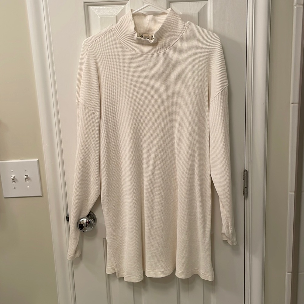winter white mock turtleneck oversized